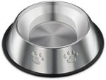 Ruikey Footprints Meals Water Feeding Stainless Metal Bowl for Pet Canine