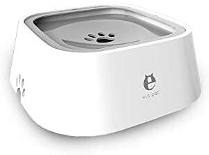 ELSPET Dog Water Bowl Dispenser - Spill Proof or No Spill Slow Water Feeder, Dripless, Automatic and Anti-Splash, Vehicle Carried Travel Animal Pet Bowls for Dogs/Cats - No Wet Mess, Easy to Clean