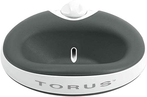 Torus Pet Water Bowl – 1-Liter – Contemporary Filtered Water – Wholesome & Hygienic Pet Bowl – For Small, Medium, Massive Canines, Cats & Different Pets – Charcoal