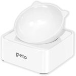 Peto Cat Canine Bowl Raised Cat Meals Water Bowl with Removable Elevated Stand Pet Feeder Bowl No-Spill, 0-30°Adjustable Tilted Pet Bowl Stress-Free Go well with for Cat Canine (White) (White)