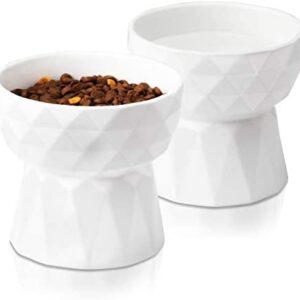 Frewinky Cat Bowls,Ceramic Cat Bowls Anti Vomiting,Raised-Cat Food and Water Bowl Set for Cats and Small Dogs,13.5 Oz
