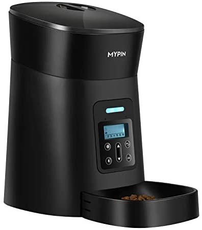 MYPIN Computerized Feeder for Cats Canines Small Pets, Meals Dispenser Timer Programmable and Portion Management as much as 6 Meals/Day, Voice Recorder, Low Meals Alarm and Infrared Detection