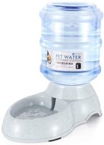 Flexzion Pet Water Dispenser Station – Replenish Pet Waterer for Canine Cat Animal Automated Gravity Water Consuming Fountain Bottle Bowl Dish Stand