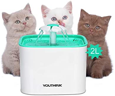 YOUTHINK Cat Water Fountain, 2L Giant Capability Wholesome and Hygienic Computerized Extremely Quiet Pet Water Fountain,Cat Water Dispensor with 1 filter, Hold Pet Wholesome, Pet Ingesting Fountain for Cat and Canine