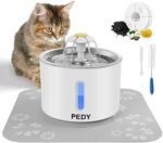 Pedy Cat Water Fountain, Computerized Pet Fountain with LED Mild Swap & Water Stage Window, 81oz/2.4L