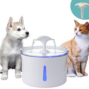 TOO TOO Cat Drinking Water Fountain, 84OZ/2.5L Automatic Water Dispenser with Replacement Filters,Water Level Window with Smart LED Light for Cats＆Dogs, Multiple Pets