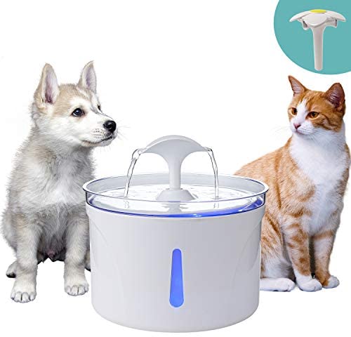 TOO TOO Cat Ingesting Water Fountain, 84OZ/2.5L Automated Water Dispenser with Alternative Filters,Water Degree Window with Sensible LED Mild for Cats＆Canines, A number of Pets