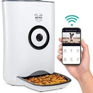 Arf Pets Smart Automatic Pet Feeder with Wi-Fi, HD Camera with Voice and Video Recording, Programmable Food Dispenser for Dogs & Cats with Easy App-Controlled, 20-Cup Capacity, for iPhone & Android