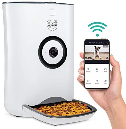Arf Pets Good Computerized Pet Feeder with Wi-Fi, HD Digital camera with Voice and Video Recording, Programmable Meals Dispenser for Canine & Cats with Simple App-Managed, 20-Cup Capability, for iPhone & Android