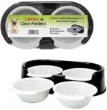 Cali Pets Clean Feeder Pet Bowls | 4 Interchangeable Feeding Bowls | BPA Free Plastic Pet Feeding Station | Available in Large and Small