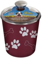 Loving Pets Bella Canine Bowl Canister/Deal with Container, Merlot