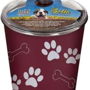 Loving Pets Bella Dog Bowl Canister/Treat Container, Merlot