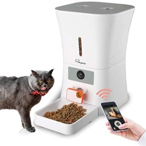 SKYMEE 8L WiFi Pet Feeder Automatic Food Dispenser for Cats & Dogs - 1080P Full HD Pet Camera Treat Dispenser with Night Vision and 2-Way Audio, Wi-Fi Enabled App for iPhone and Android