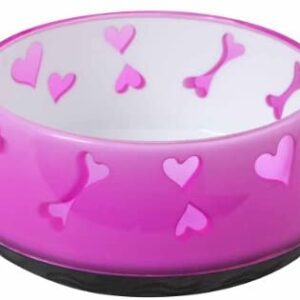 Dogit Dog Food and Water Bowl, BPA-Free Dog Dish, Non-Skid Dog Bowl, Pink, 90411
