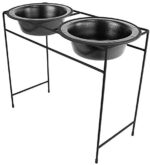 Platinum Pets Fashionable Double Diner Feeder with Stainless Metal Cat/Canine Bowls