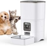 SKEY Automated Cat Feeder- 6L Auto Cat Meals Dispenser with Clog-Free Design, Low Meals LED Indication & Twin Energy Provide- Portion Management 1-4 Meals Timed Cat Feeder for Cats & Canine