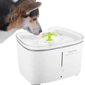 Petmii Pet Fountain, 88oz/2.6L Automatic Cat Water Fountain Dog Water Dispenser with 2 Replacement Filters for Cats, Dogs, Birds and Small Animals