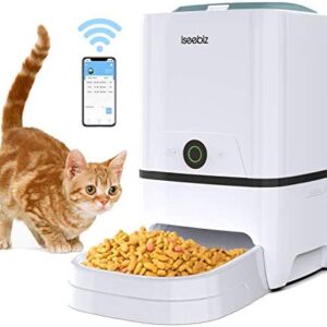SEISSO Smart Pet Feeder with WiFi, Automatic Cat Feeder Large Capacity Dog Food Dispenser, WiFi Cellphone APP Program Feeding