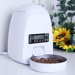 DOGNESS 2L Pet Feeder,Automatic Cat Feeder | Timed Programmable Auto Pet Dog Food Dispenser Feeder for Kitten Puppy - Easy Portion Control,Voice Recording,Battery and Plug-in Power