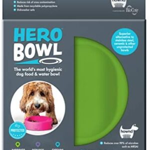 hownd Hero Dog Bowl Pet Products- Antimicrobial Dog Bowl - Actively Kills Microbes, Such as Bacteria, Mold and Fungi, up to 99.99% on Bowls Surface- Hygienic Dog Bowl (Small, Spring Green)
