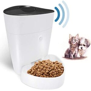 Automatic Cat Feeder, Smart Pet Feeder with Phone Control, Food Dispenser for Cats, Dogs & Small Pets , 2.4G Wi-Fi Enabled, Portion Control, 4L