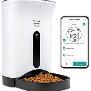 Arf Pets Smart Automatic Pet Feeder with Wi-Fi | Programmable Food Dispenser for Dogs & Cats with Easy App-Controlled Feed Timer, 18-Cup Capacity, Dishwasher-Safe Bowl & Bucket | for iPhone & Android