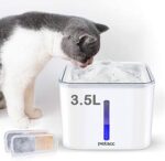 Petacc Cat Water Fountain 3.5L/118oz Computerized Pet Fountain Tremendous Quiet Canine Cat Water Dispenser Wholesome and Hygienic Consuming Bowl with 2 Substitute Filters