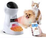 Iseebiz Computerized Pet Feeder with Digicam, 3L App Management Sensible Feeder Cat Canine Meals Dispenser, 2-Means Audio, Voice Remind, Video Report, 6 Meals a Day for Medium Small Cats Canine, Suitable with Alexa