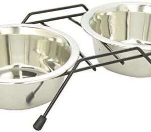 Dogit Stainless Steel Raised Dog Bowls with Plastic Cover for Both Dogs and Cats