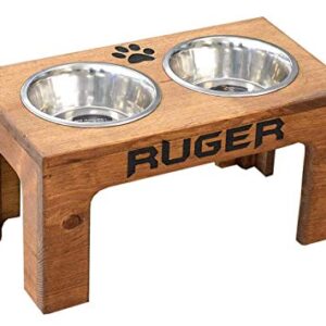 Elevated Dog Feeder and Storage Box - Elevated Dog Bowl - Rustic Dog Bowl Stand - Raised Dog Bowl - Raised Dog Feeder - Pet Bowl Stand