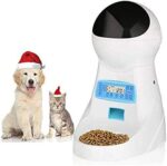 amzdeal Automated Cat Feeder Pet Feeder Cat Meals Dispenser 4 Meals A Day with Timer Programmable Portion Management Voice Recorder 3L Capability for Cats and Canine