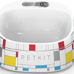 PETKIT 'FRESH' Anti-Bacterial Waterproof Smart Food Weight Calculating Digital Scale Pet Cat Dog Bowl Feeder w/ Inlcuded Batteries, One Size, Brick Pattern