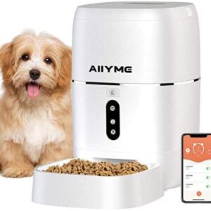 AIIYME Automatic Dog Cat Feeder, 2.4G WiFi Enabled 6L Smart Food Dispenser for Cats and Small Dogs with App Control, Timer Programmable, Portion Control and Voice Recorder Up to 8 Meals per Day