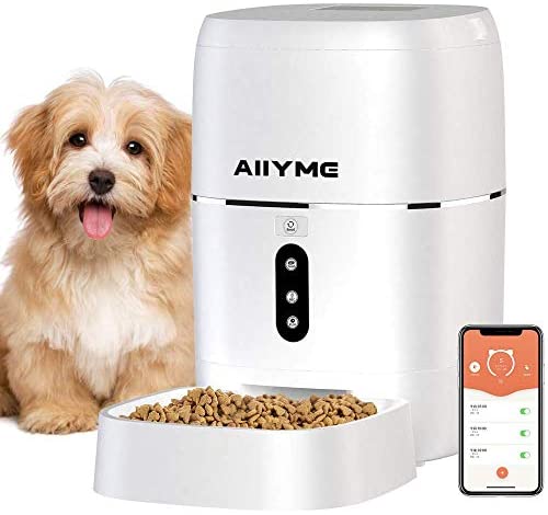 AIIYME Computerized Canine Cat Feeder, 2.4G WiFi Enabled 6L Sensible Meals Dispenser for Cats and Small Canines with App Management, Timer Programmable, Portion Management and Voice Recorder As much as 8 Meals per Day