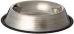 Maslow Stainless Metal Non-Skid/Non-Tip Pet Bowl with Ridges, 9-Cup