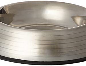 Maslow Stainless Steel Non-Skid/Non-Tip Pet Bowl with Ridges, 9-Cup