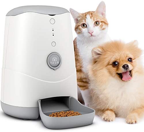 Talo Computerized Wi-Fi Pet Feeder 3.7L – Good Cat Feeder – Canine Feeder with App Management – Meals Dispenser with Timer – 130oz – White