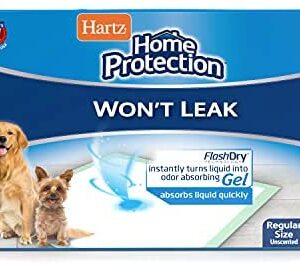 Hartz Home Protection Unscented Dog Pads, Super Absorbent & Won’t Leak, Pad Sizes & Package Counts Varies