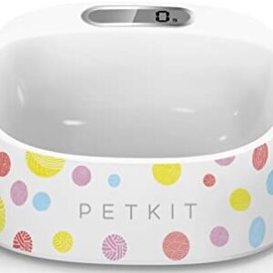 PETKIT 'FRESH' Anti-Bacterial Waterproof Smart Food Weight Calculating Digital Scale Pet Cat Dog Bowl Feeder w/ Inlcuded Batteries, One Size, Rainbow Dotted