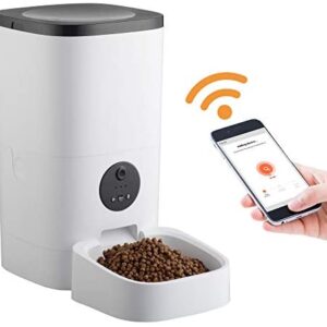 Yescom 6L Smart Automatic Pet Feeder 2.4G WiFi 1080P Camera 10s Voice Record Programmable Timer Food Dispenser Dog Cat