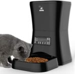 HICTOP Automated Pet Feeder | Auto Pet Canine Timed Programmable Meals Dispenser Feeder for Medium Small Pet Pet Kitten – Portion Management As much as 4 Meals/Day 7L(Black)