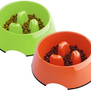 Super Design Anti-Gulping Dog Bowl Slow Feeder, Interactive Bloat Stop Pet Bowl for Fast Eaters