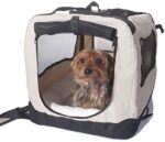 2PET Foldable Dog Crate - Soft, Easy to Fold & Carry Dog Crate for Indoor & Outdoor Use - Comfy Dog Home & Dog Travel Crate - Strong Steel Frame, Washable Fabric Cover