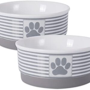 Bone Dry Paw Patch & Stripes Ceramic Pet Bowl & Canister Collection