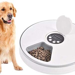 Automatic Pet Dog Feeder for Cats Dogs Rabbits & Small Animals,6 Meal Trays Dry Wet Food Water Auto Feeder, with LCD Display Programmable Digital Timer,Portion Control Food Dispenser Feeder