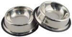 Mlife Stainless Metal Canine Bowl with Rubber Base for Small/Medium/Massive Canine, Pets Feeder Bowl and Water Bowl Excellent Alternative (Set of two)