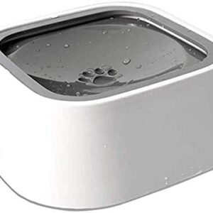 Dog Water Bowl No-Spill Pet Water Bowl,Slow Water Feeder Vehicle Portable 35oz Feeder Bowl for Dogs and Cats - Keep Water Fresh(Grey)