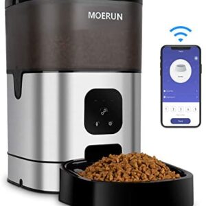 Automatic Cat Feeder 6L Wi-Fi Enabled Smart Pet Feeder with APP Control, 1-12 Portion Control for 1-10 Meals Daily 20s Voice Recorder for Small & Medium Pets