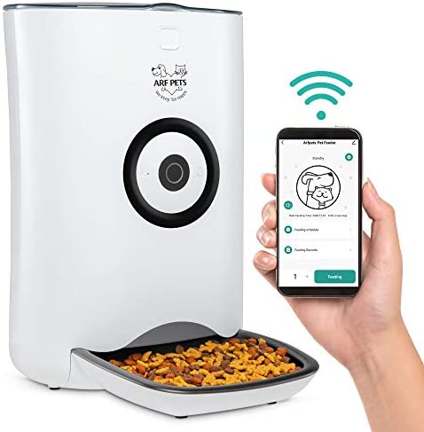 Arf Pets Sensible Computerized Pet Feeder with Wi-Fi, Programmable Meals Dispenser for Canine & Cats with Simple App-Managed Feed Timer, 20-Cup Capability, Dishwasher-Protected Bowl & Bucket, for iPhone & Android