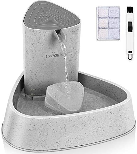 URPOWER Pet Fountain, Upgraded Automated Cat Fountain Canine Water Fountain Cat Water Dispenser, Adjustable Water Movement Setting Ingesting Fountain Cat Bowl for Cats, Canine, Pets